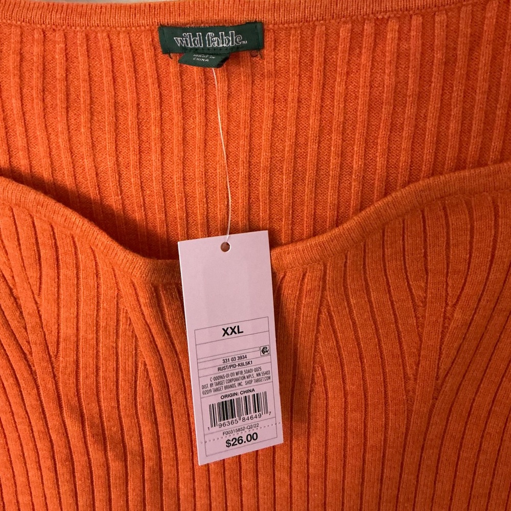 Wild Fable Orange Ribbed Sweater - Picture 4 of 5